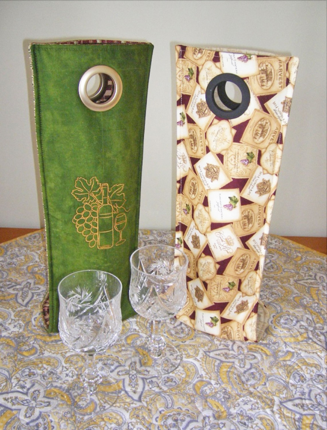 fabric wine tote